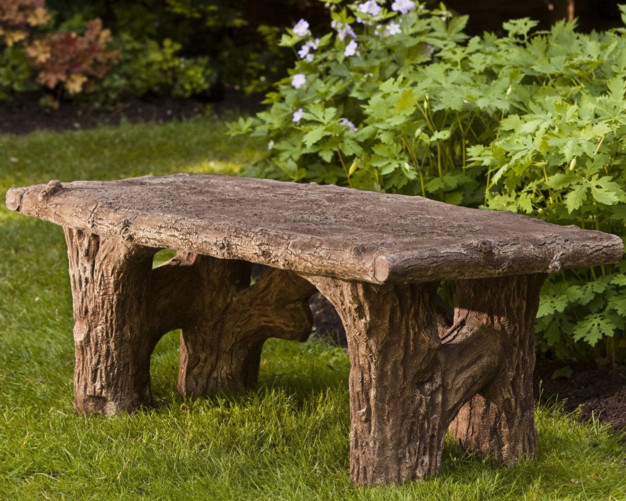 Faux Bois Cast Stone Garden Bench - Outdoor Art Pros