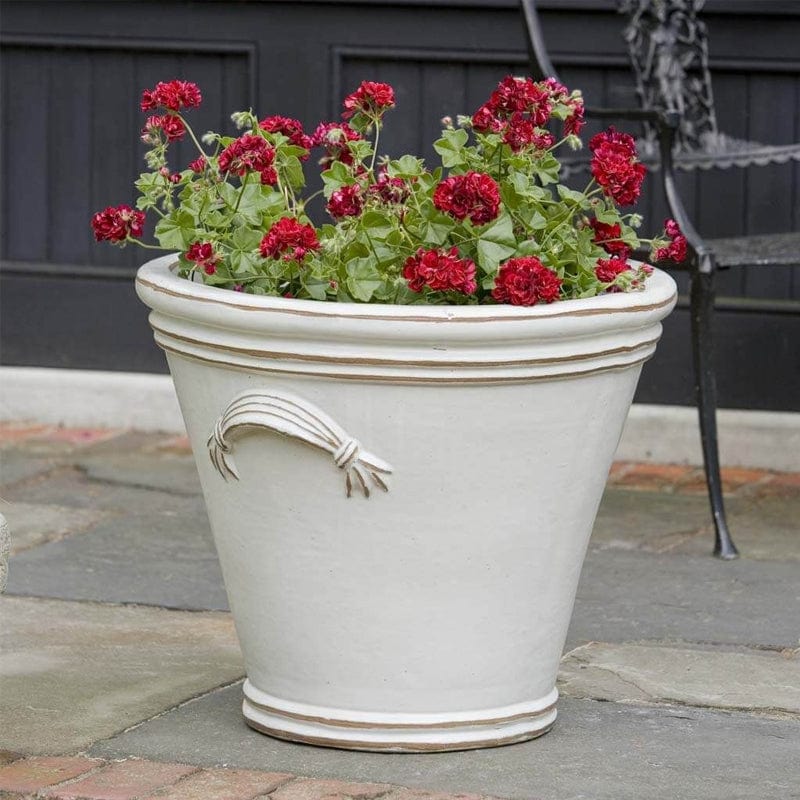 Fluted Handle Planter Set of 3 in Antique White - Outdoor Art Pros