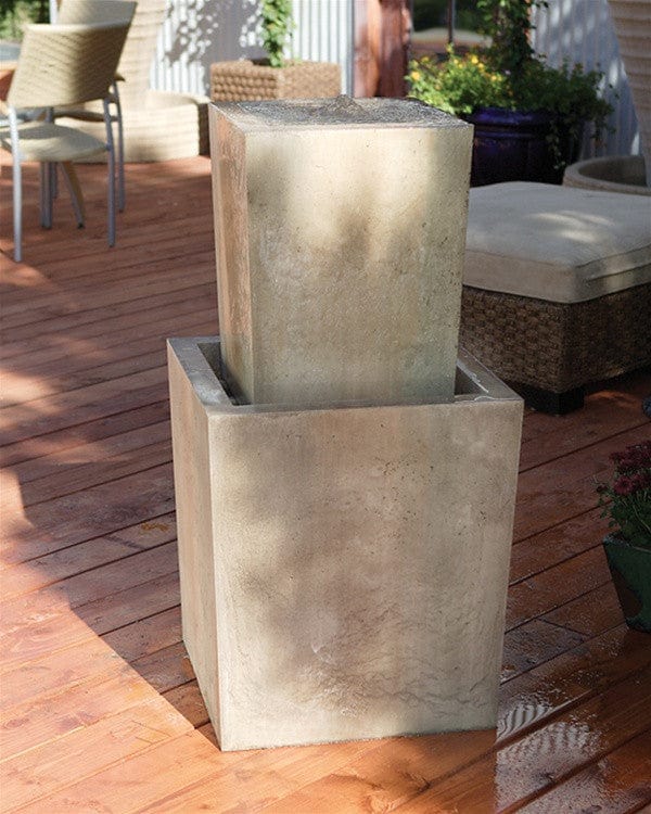 Fountain Squared Garden Water Fountain - Fountains - Outdoor Art Pros