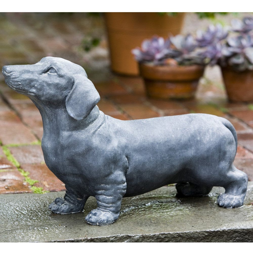 Fritz The Dachshund Dog Cast Stone Garden Statue -Statuary - Outdoor Art Pros