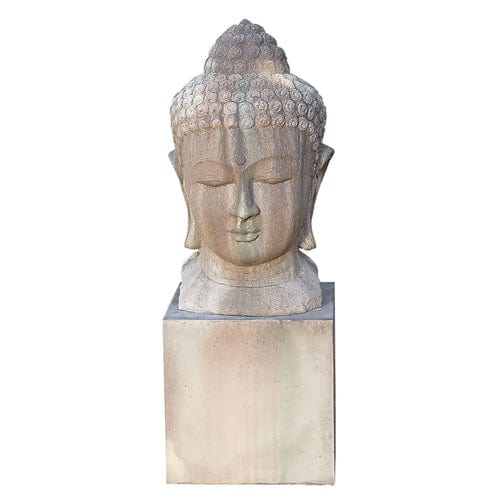 Large Buddha Head Garden Statue - Outdoor Art Pros