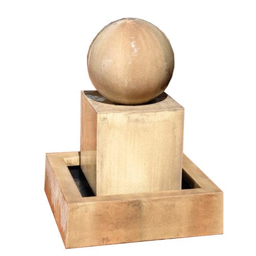 Block With Ball Garden Water Fountain - Fountains - Outdoor Art Pros