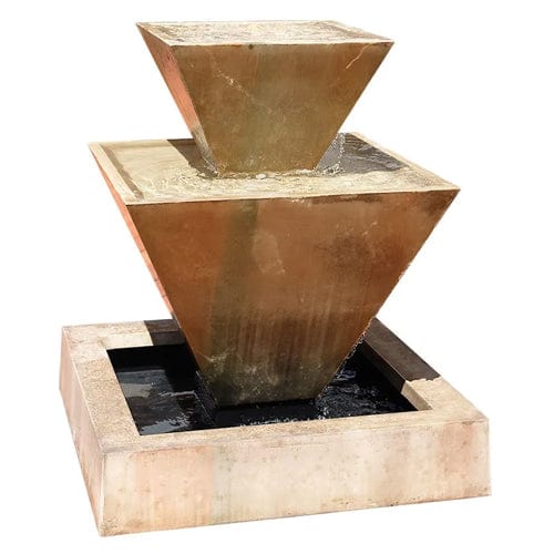 Double Oblique Garden Water Fountain - Fountains - Outdoor Art Pros