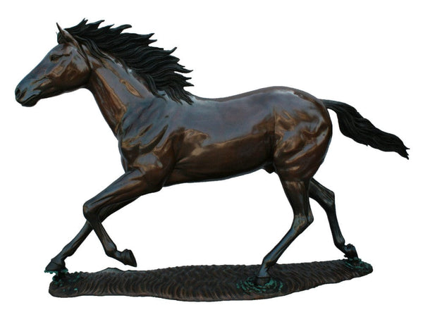 Brass Baron Galloping Stallion Statue - Brass Baron - Outdoor Art Pros