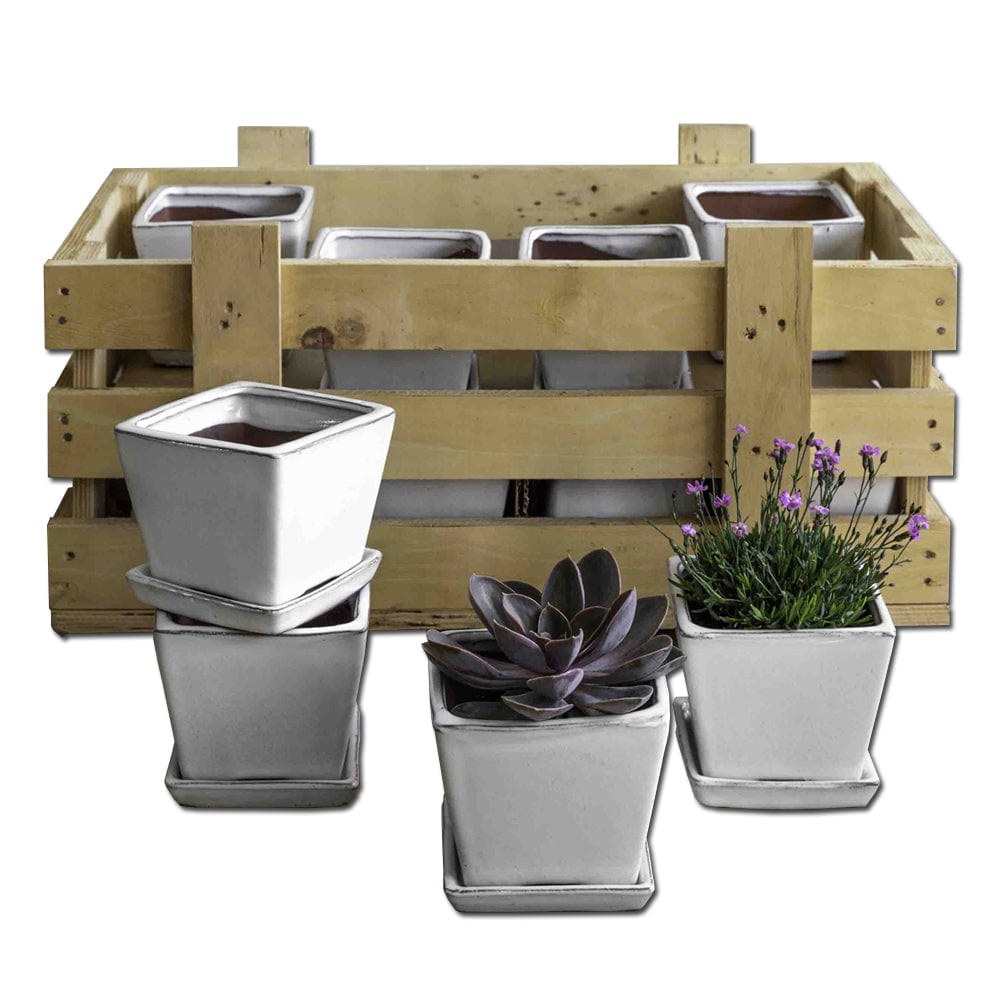 Garden Terrace Small Square White Crate Set of 16 - Outdoor Art Pros
