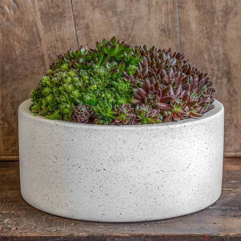 Geo Cylinder Planter Set of 4 in Terrazzo White Finish - Outdoor Art Pros