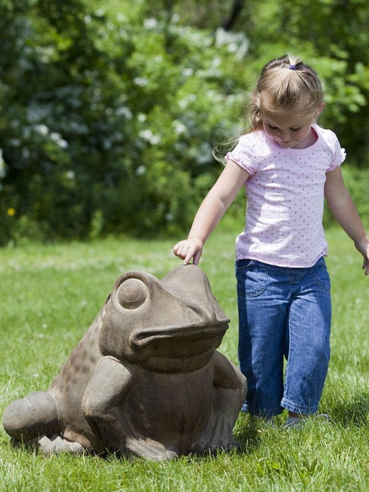 Giant Garden Frog Cast Stone Statue -Statuary - Outdoor Art Pros