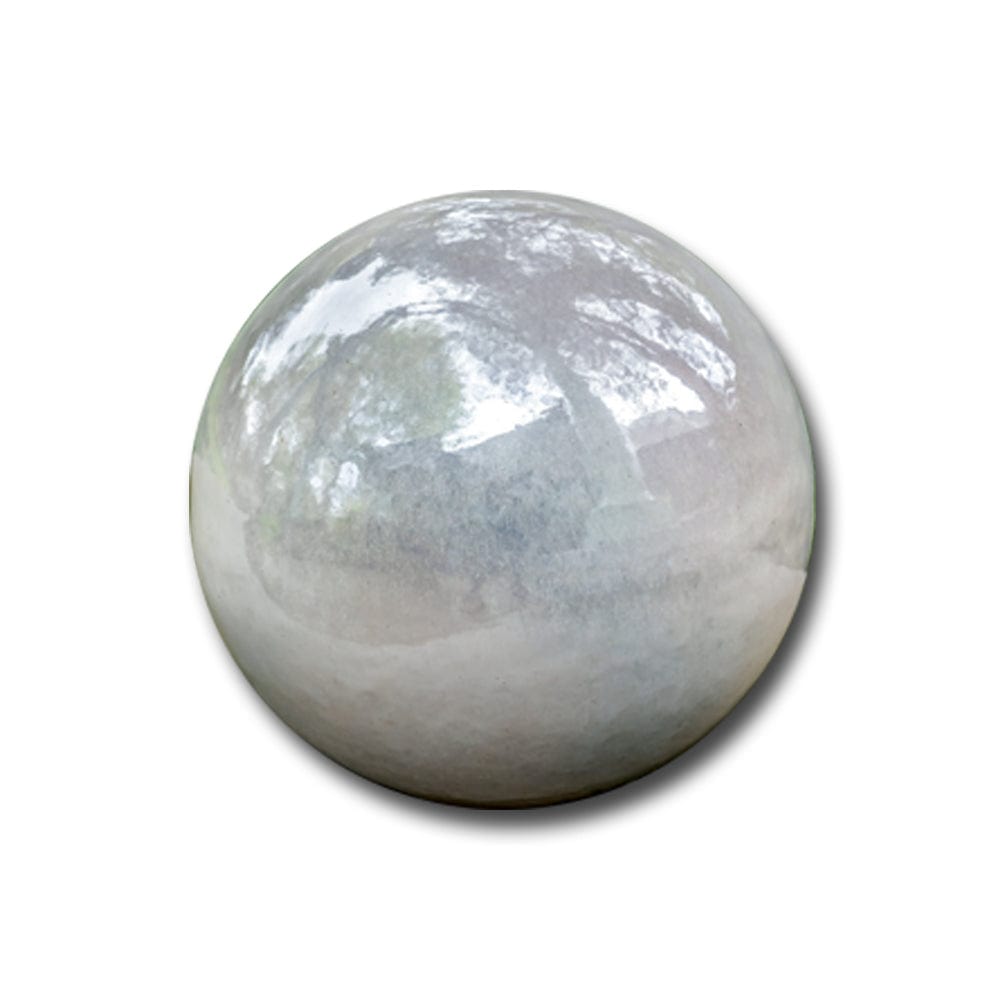 Glazed Sphere, Large-Pearl - Outdoor Art Pros
