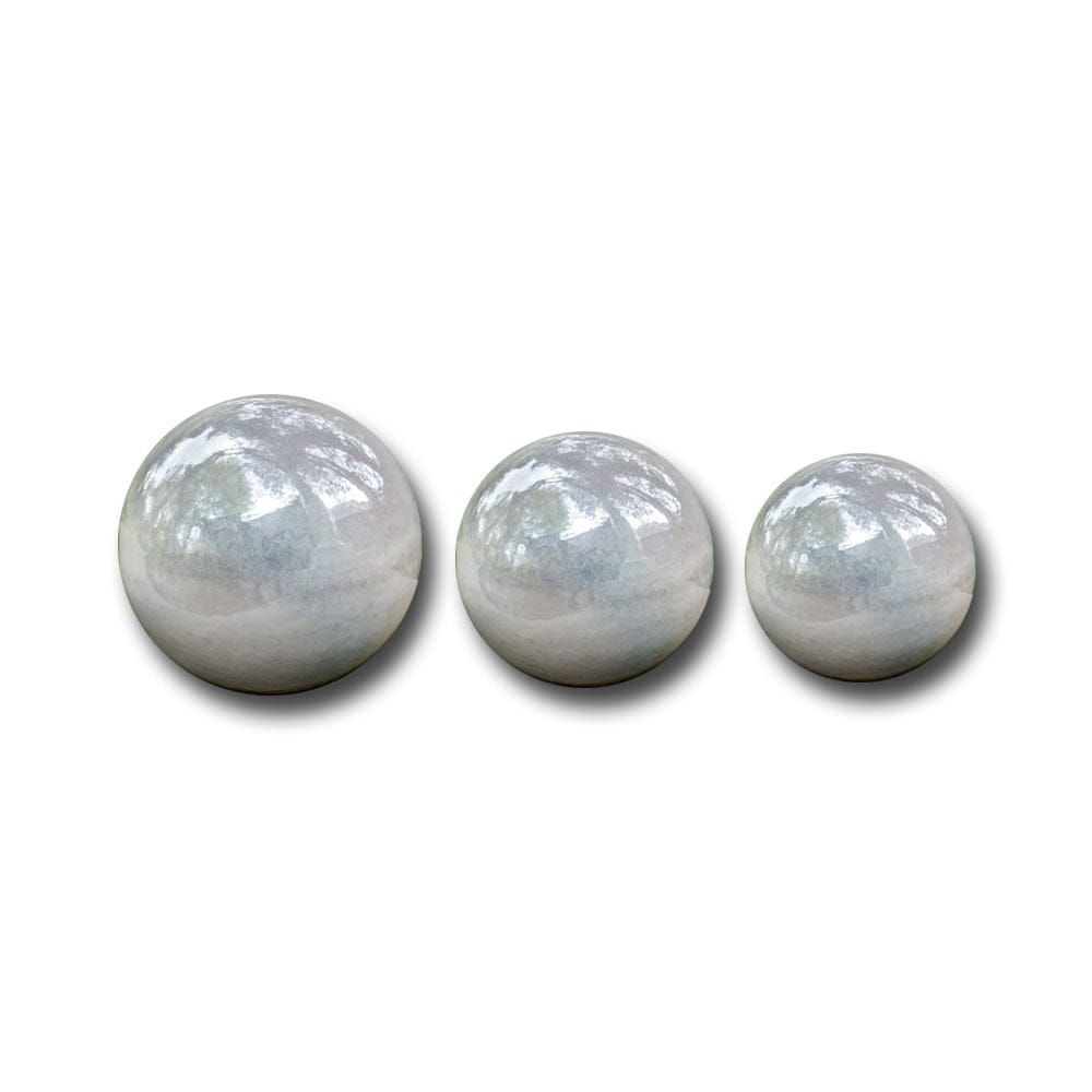 Glazed Sphere - Pearl in Large, Medium and Small Sizes - Outdoor Art Pros