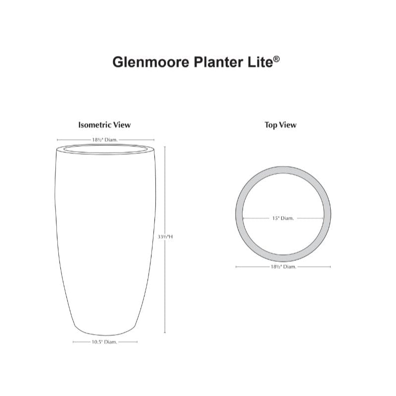 Glenmoore Planter Lite® Specs - Outdoor Art Pros