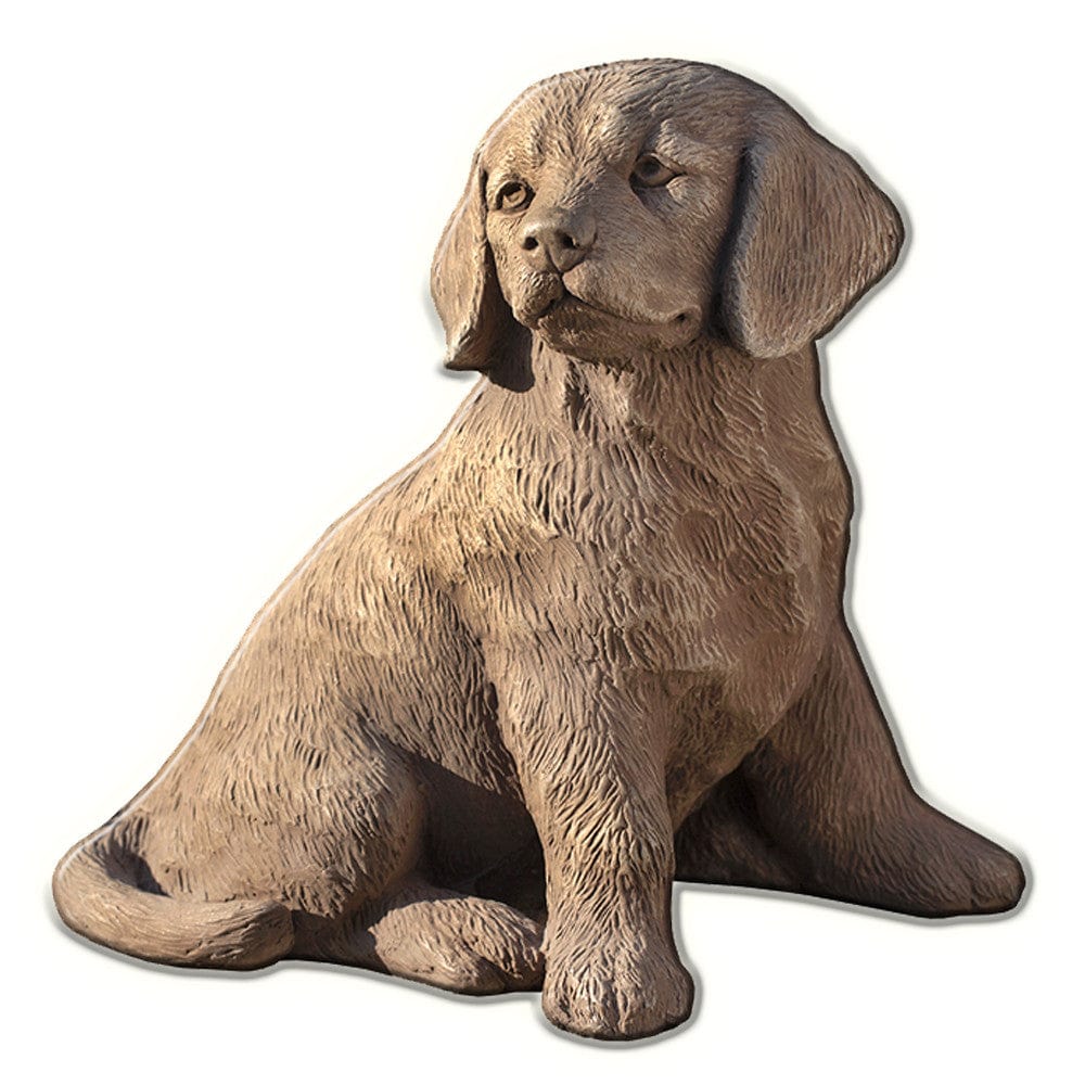 Golden Retriever Puppy Cast Stone Garden Statue -Statuary - Outdoor Art Pros