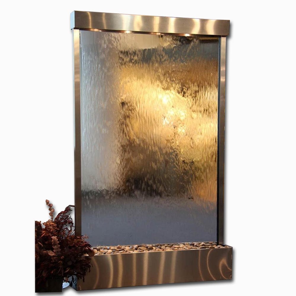 Grandeur_River_Centered_In_Base_-_Clear_Glass_-_Stainless_Steel - Outdoor Art Pros 
