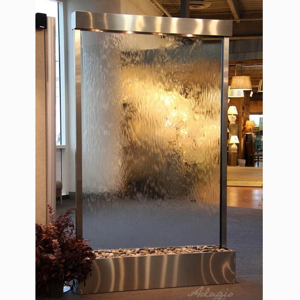 Grandeur_River_Centered_In_Base_-_Clear_Glass_-_Stainless_Steel - Outdoor Art Pros