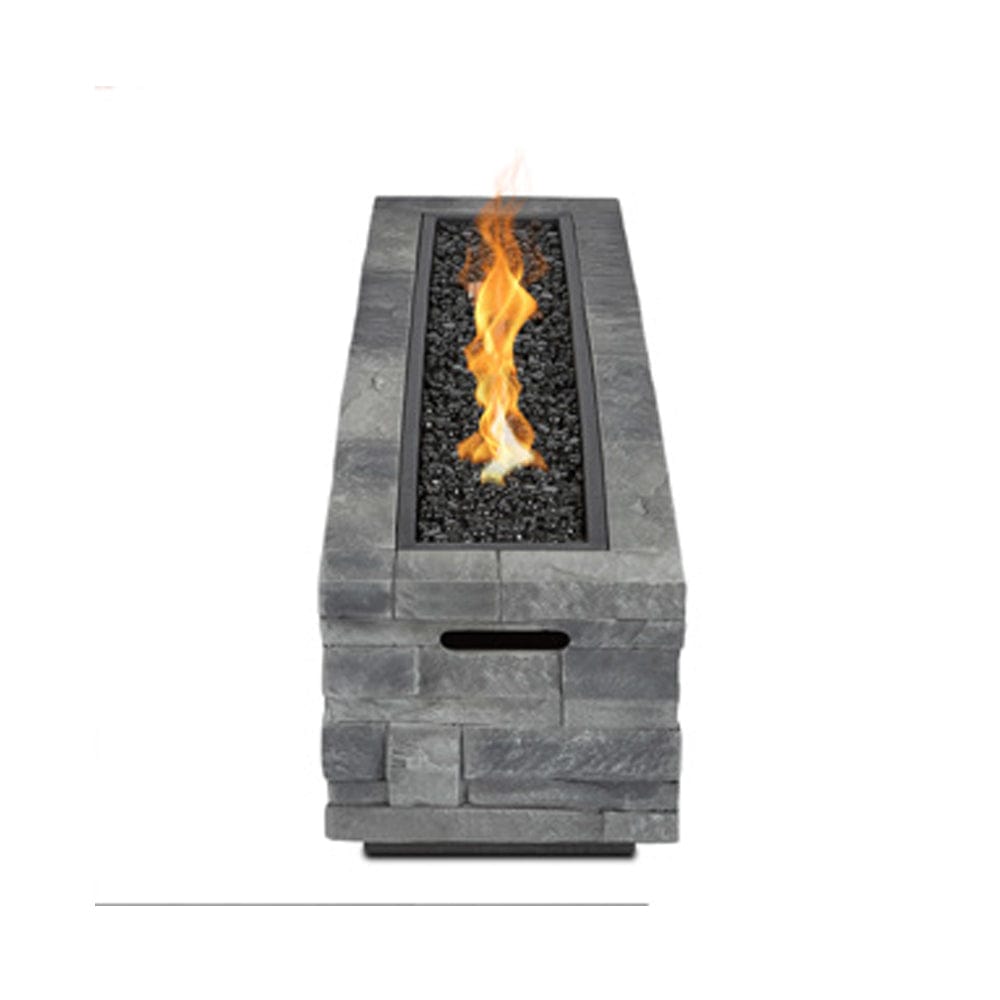 Gray Ledgestone Rectangular Fire Table - Outdoor Art Pros