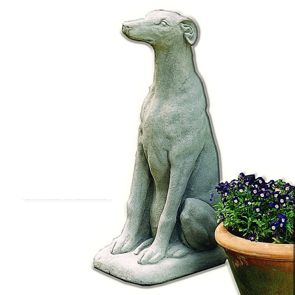 Greyhound Cast Stone Garden Statue -Statuary - Outdoor Art Pros