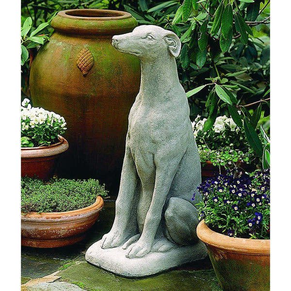 Greyhound Cast Stone Garden Statue -Statuary - Outdoor Art Pros