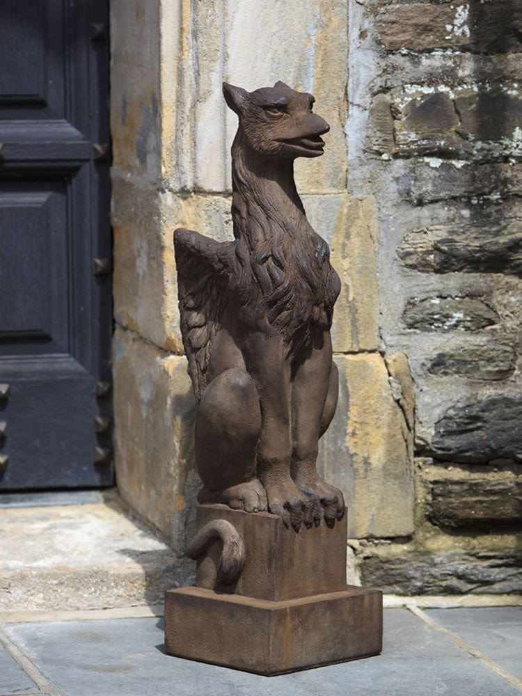 Gryphon Cast Stone Garden Statue - Outdoor Art Pros