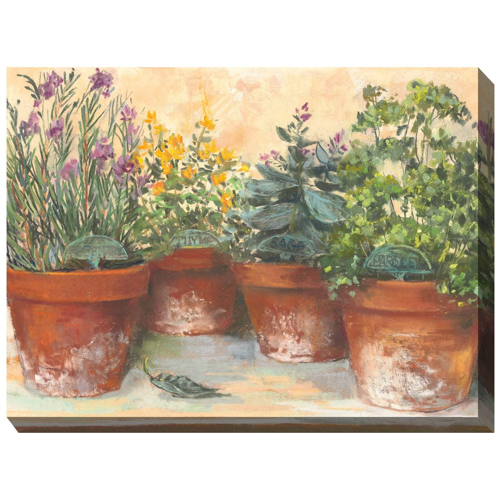 Herb Pots Outdoor Canvas Art - Outdoor Art Pros