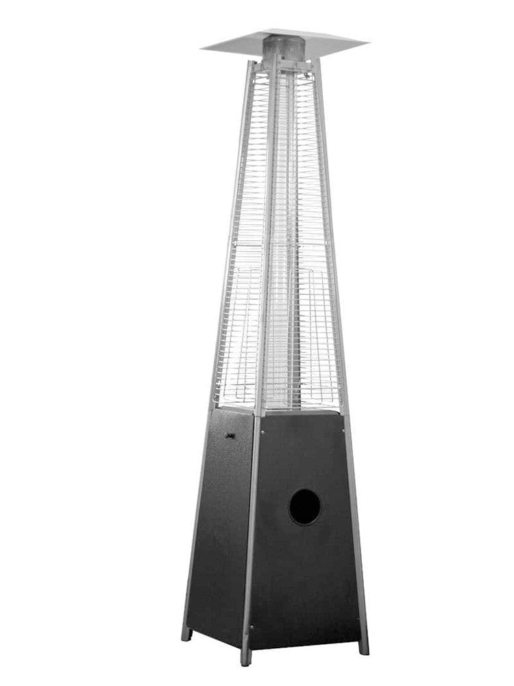 91" Tall Radiant Heat Glass Tube Outdoor Patio Heater in Matte Black  - Outdoor Art Pros