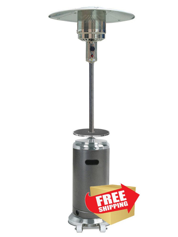 87" Hammered Silver/Stainless Steel Outdoor Patio Heater  - Outdoor Art Pros