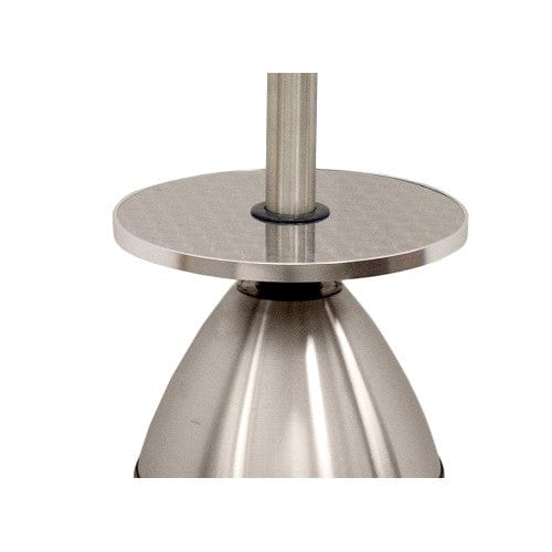 87" Tapered Stainless Steel Patio Heater with Table - Outdoor Art Pros