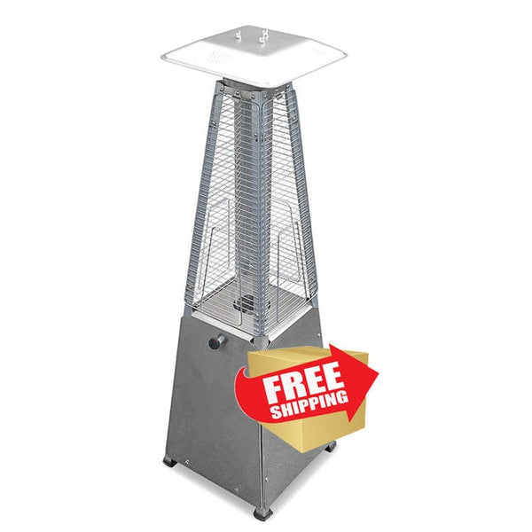 39" Radiant Heat Glass Tube Tabletop Patio Heater in Stainless Steel - Outdoor Art Pros