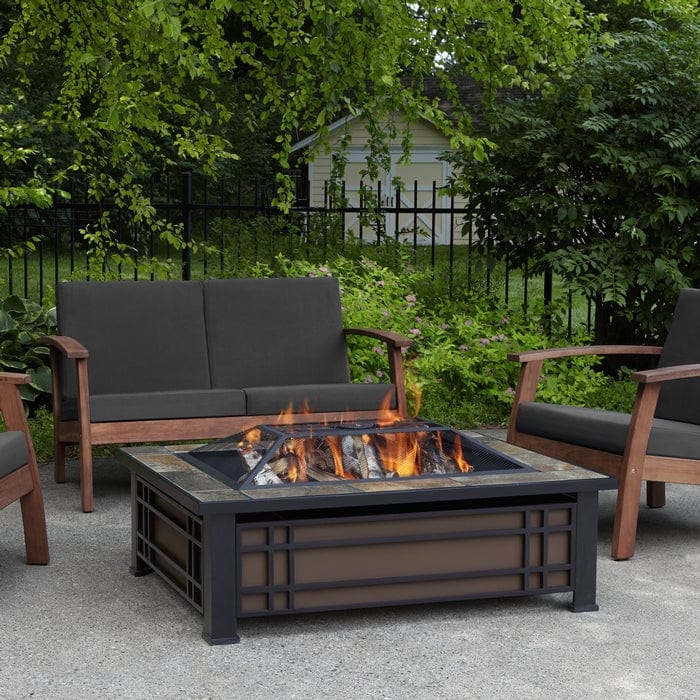 Hamilton Rectangle Wood Burning Fire Pit - Outdoor Art Pros