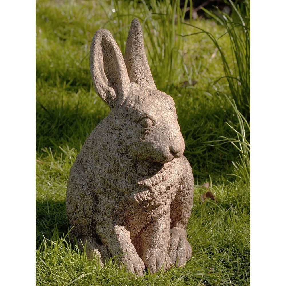 Hare Seated-Ears up Cast Stone Garden Statue - Outdoor Art Pros