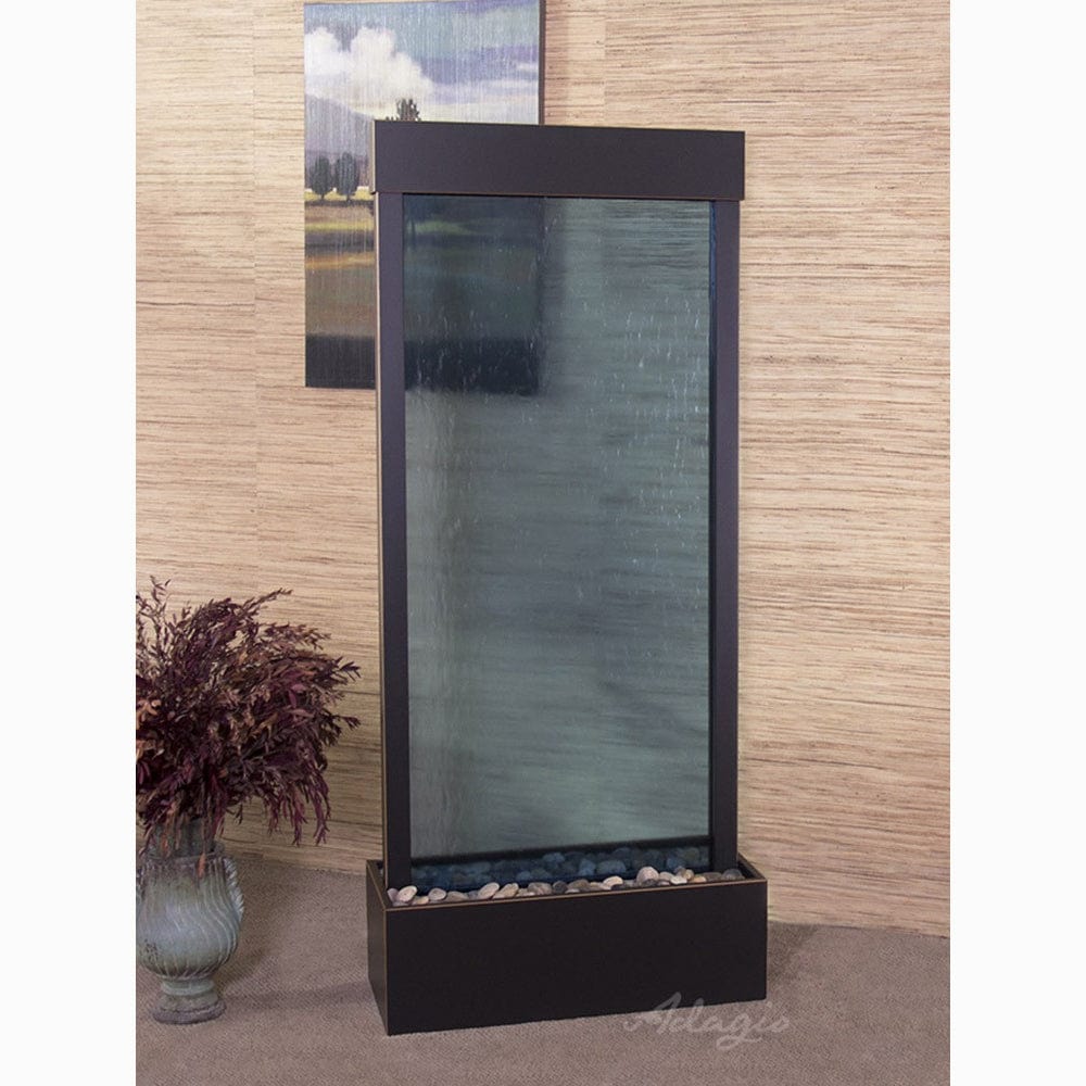 HarmonyRiver_CenteredInBase_-BlueGlass-BlackenedCopper-White - Outdoor Art Pros