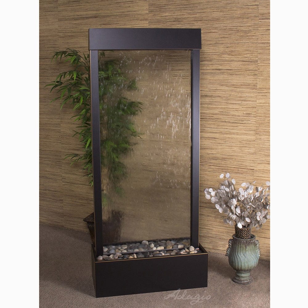 HarmonyRiver_CenteredInBase_-ClearGlass-BlackenedCopper-White - Outdoor Art Pros