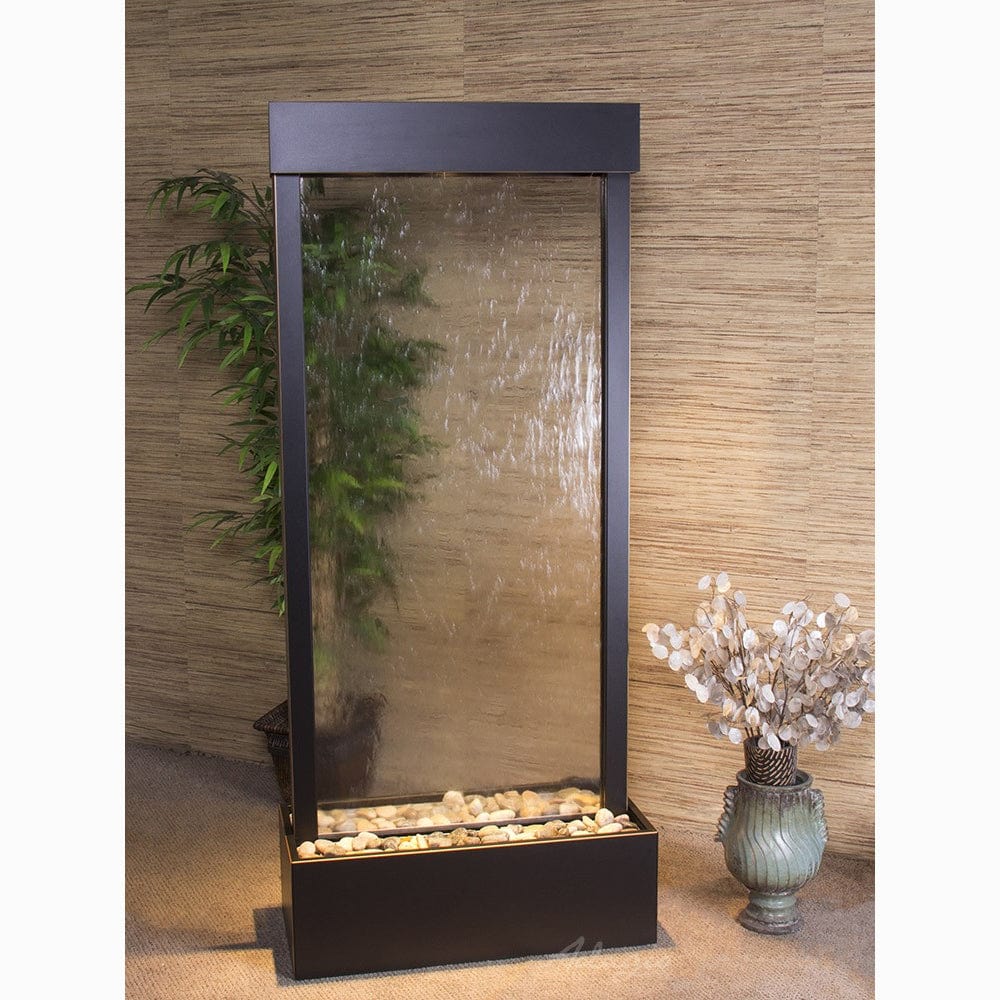 HarmonyRiver_CenteredInBase_-ClearGlass-BlackenedCopper-White - Outdoor Art Pros