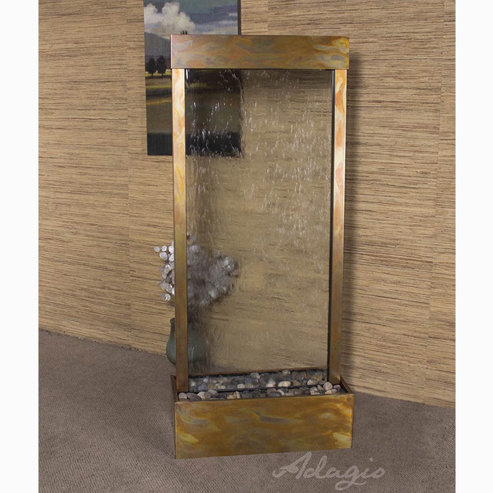 HarmonyRiver_CenteredInBase_-ClearGlass-RusticCopper-White -Outdoor Art Pros