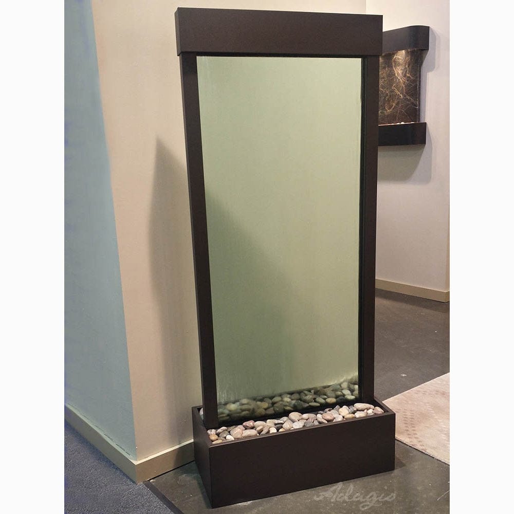 HarmonyRiver_CenteredInBase_-GreenGlass-AntiqueBronze-White - Outdoor Art Pros