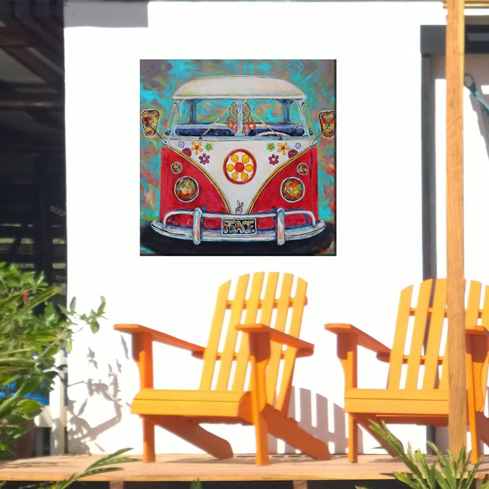 Hippy Van Outdoor Canvas Art - Outdoor Art Pros