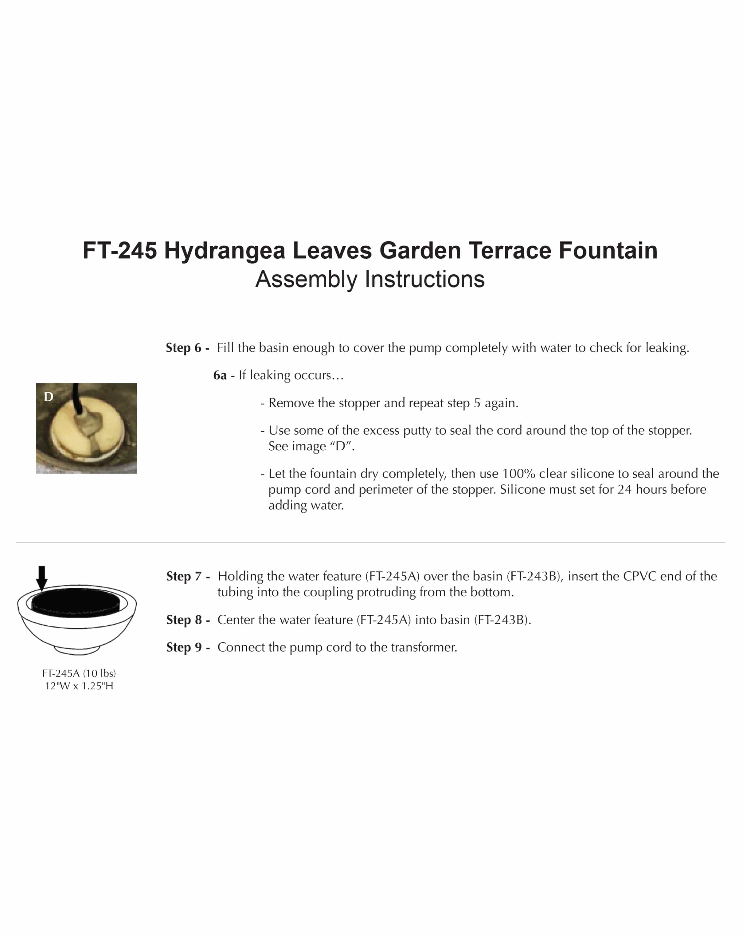 Hydrangea Leaves Garden Terrace Fountain - Outdoor Art Pros