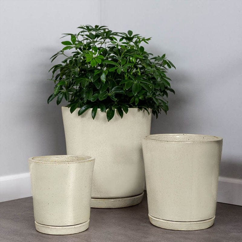 I/O Tapered Cylinder Planters Set of 3 | Glazed Terra Cotta Collection