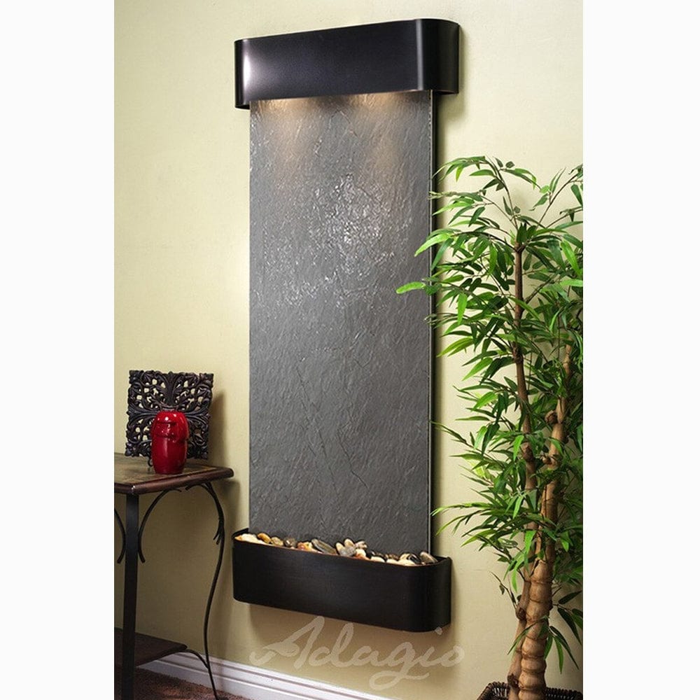 Inspiration_Falls_Black_Featherstone_with_Blackened_Copper_Trim_and_Round_Corners - Outdoor Art Pros
