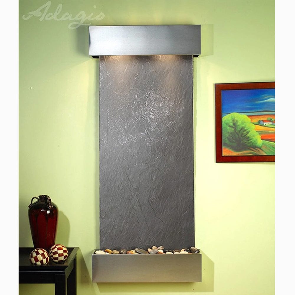 Inspiration_Falls_Black_Featherstone_with_Stainless_Steel_Trim_and_Square_Corners - Outdoor Art Pros