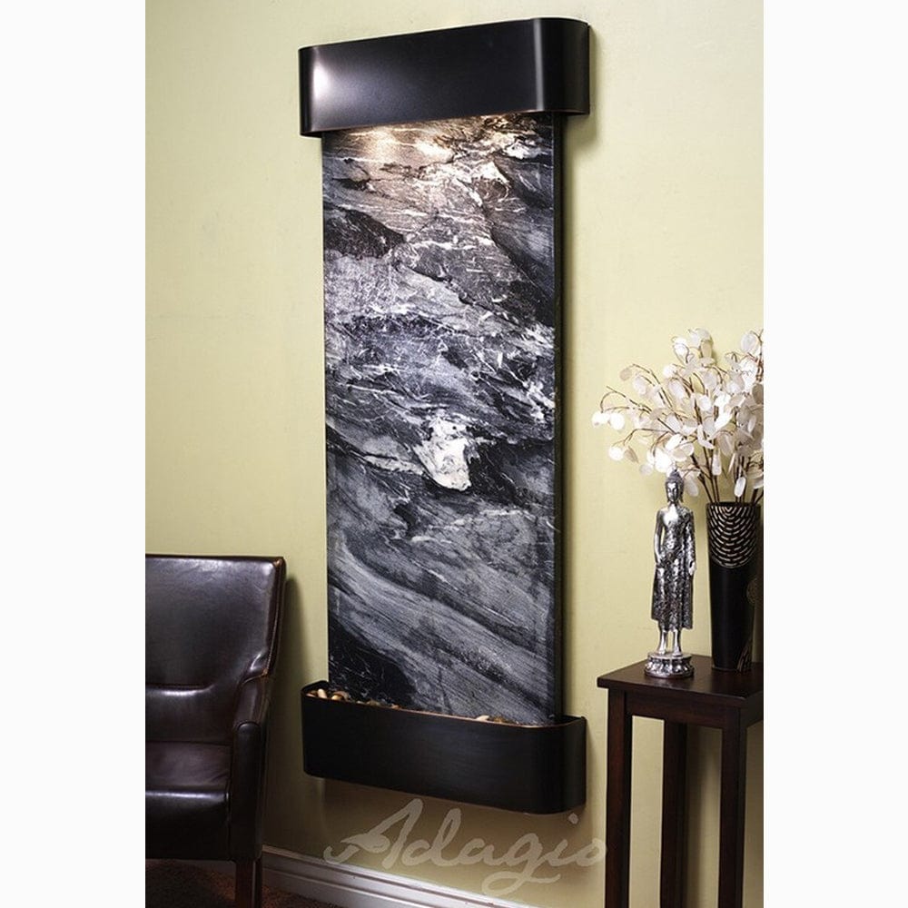 Inspiration_Falls_Black_Spider_Marble_with_Blackened_Copper_Trim_and_Round_Corners - Outdoor Art Pros