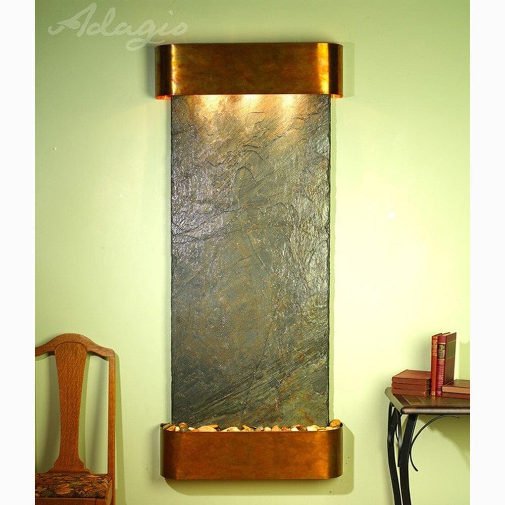 Inspiration_Falls_Green_Slate_with_Rustic_Copper_Trim_and_Round_Corners - Outdoor Art Pros