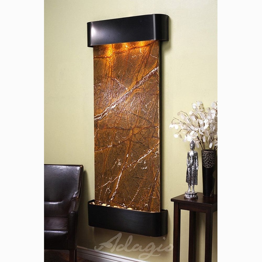Inspiration_Falls_Rainforest_Brown_Marble_with_Blackened_Copper_Trim_and_Round_Corners - Outdoor Art Pros