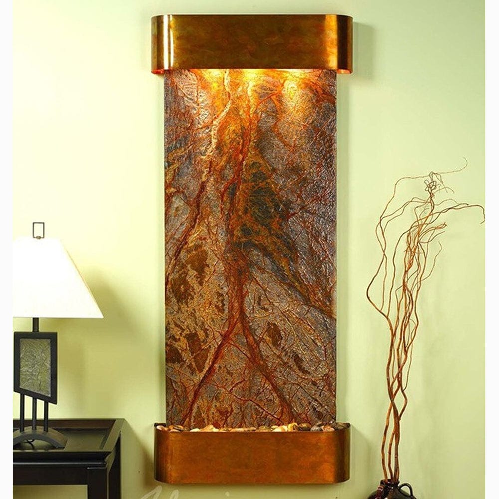 Inspiration_Falls_Rainforest_Brown_Marble_with_Rustic_Copper_Trim_and_Round_Corners - Outdoor Art Pros