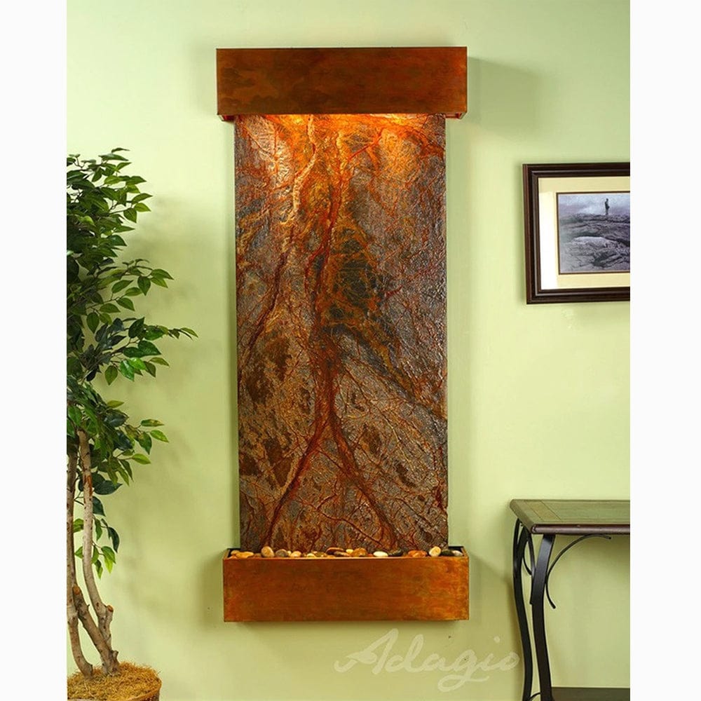 Inspiration_Falls_Rainforest_Brown_Marble_with_Rustic_Copper_Trim_and_Square_Corners - Outdoor Art Pros