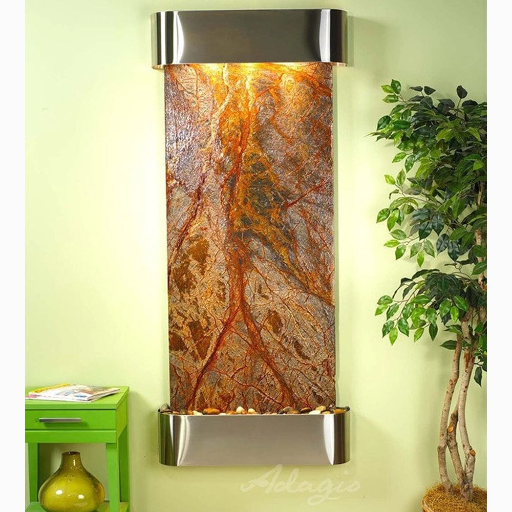 Inspiration_Falls_Rainforest_Brown_Marble_with_Stainless_Steel_Trim_and_Round_Corners - Outdoor Art Pros