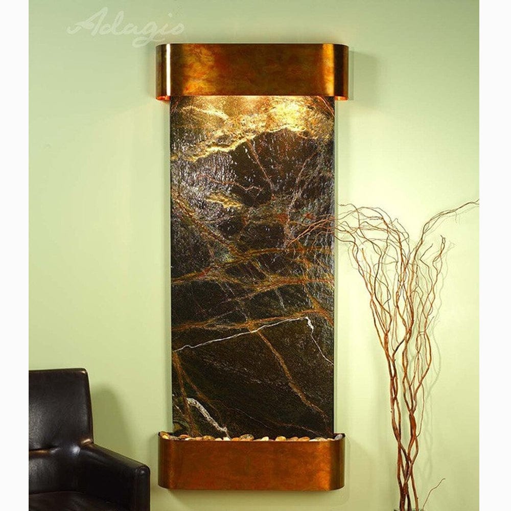 Inspiration_Falls_Rainforest_Green_Marble_with_Rustic_Copper_Trim_and_Round_Corners - Outdoor Art Pros
