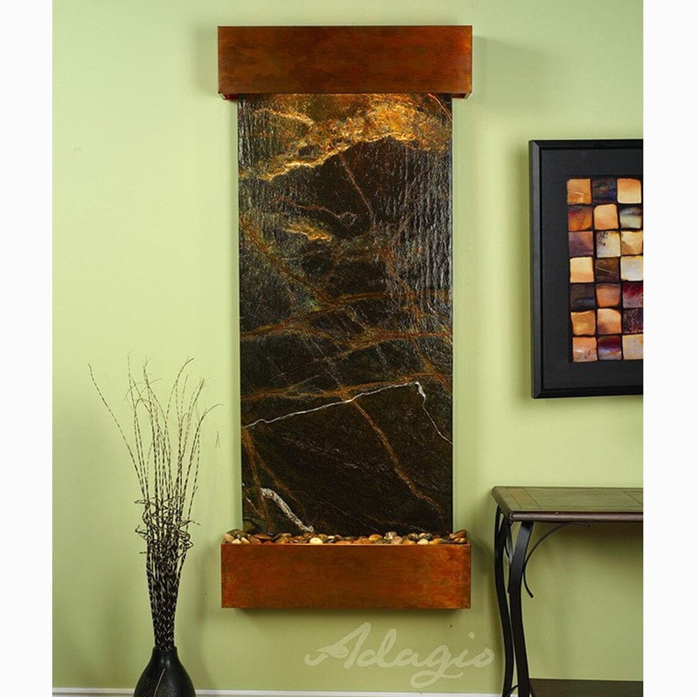 Inspiration_Falls_Rainforest_Green_Marble_with_Rustic_Copper_Trim_and_Square_Corners - Outdoor Art Pros