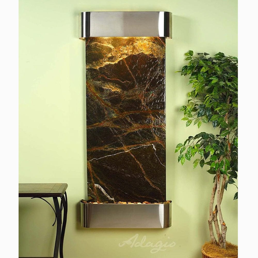 Inspiration_Falls_Rainforest_Green_Marble_with_Stainless_Steel_Trim_and_Round_Corners - Outdoor Art Pros