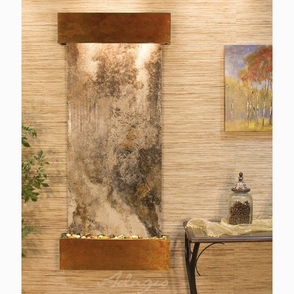 Inspiration_Falls_Travertine_Slate_with_Rustic_Copper_Trim_and_Square_Corners - Outdoor Art Pros