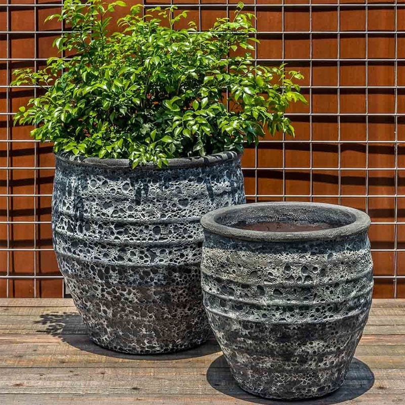 Knossos Planter Set of 2 in Fossil Grey Finish - Outdoor Art Pros