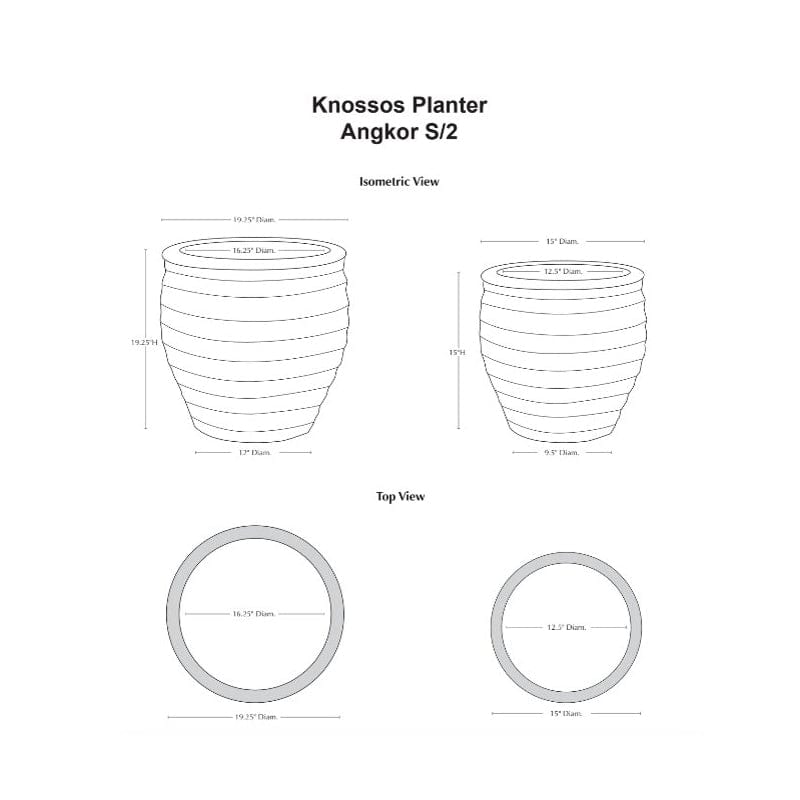 Knossos Planter Set of 2  - Outdoor Art Pros